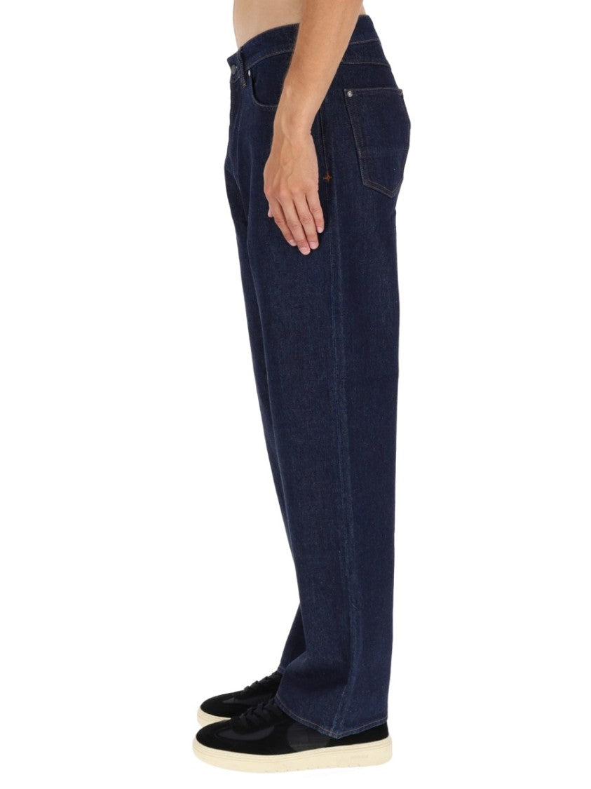 Stone Island Rich Indigo Wide-Leg Cotton Jeans