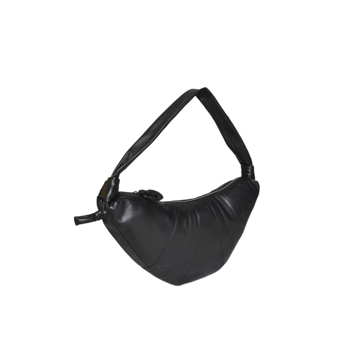 Lemaire Crescent-Shaped Handbag With Pleated Detailing And Padded Strap