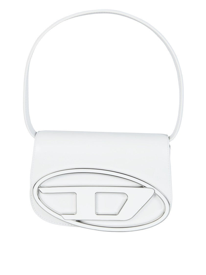 Diesel Pure White 1Dr Metallic Logo Handbag