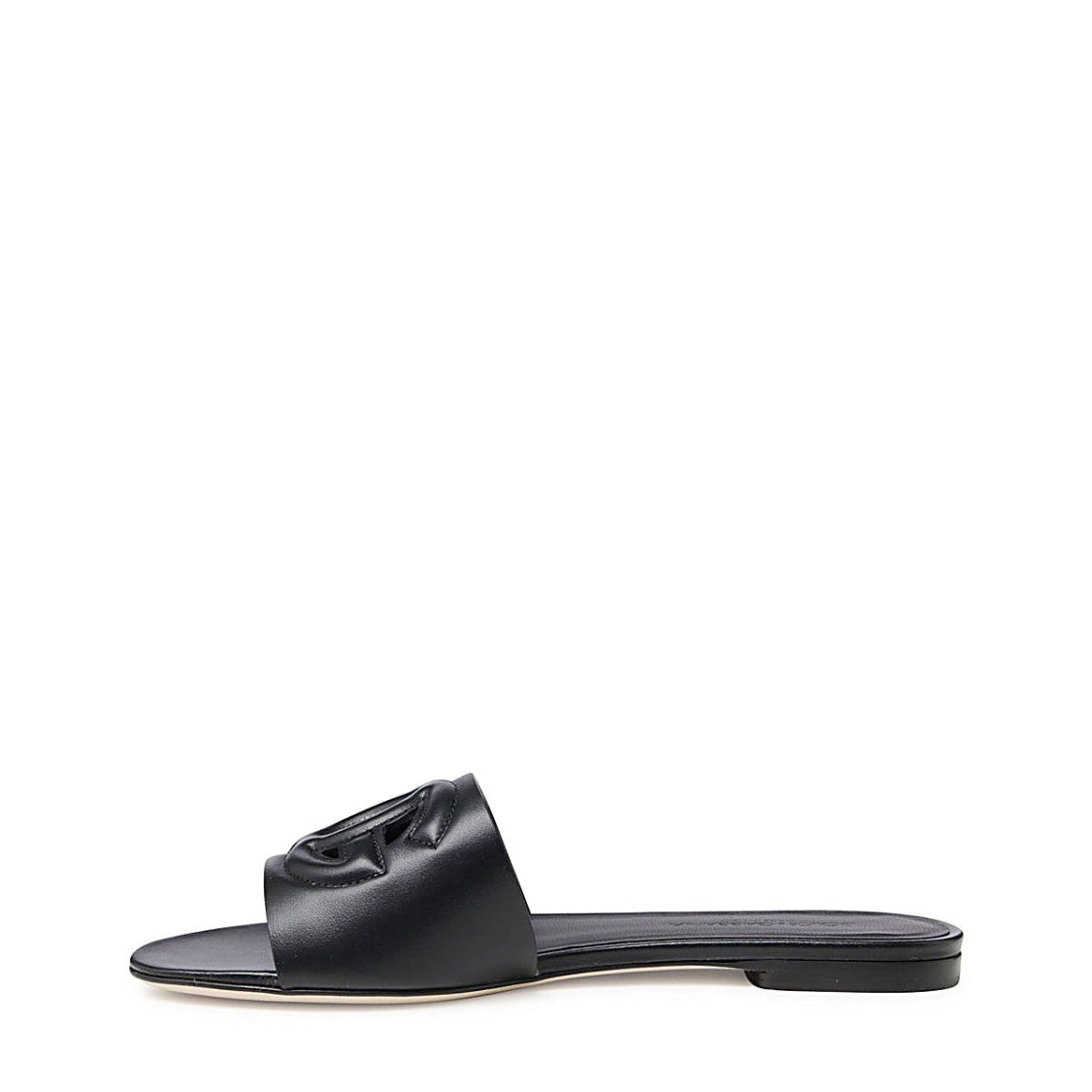 Dolce & Gabbana Black Leather Dg Millennials Flats