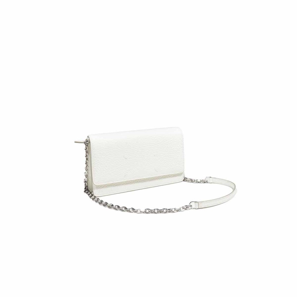 Maison Margiela White Hammered Leather Shoulder Bag Wallet