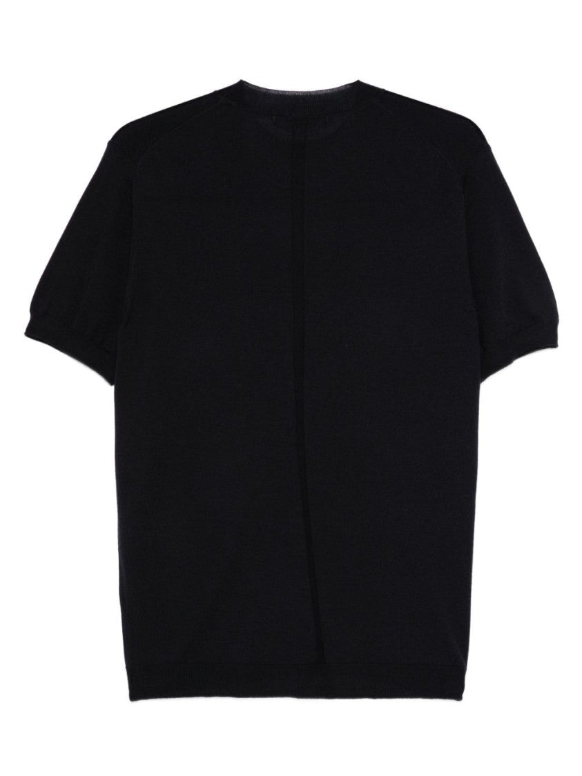 Low Brand Crewneck Short-Sleeved Sweater In Extra-Fine Merino Wool