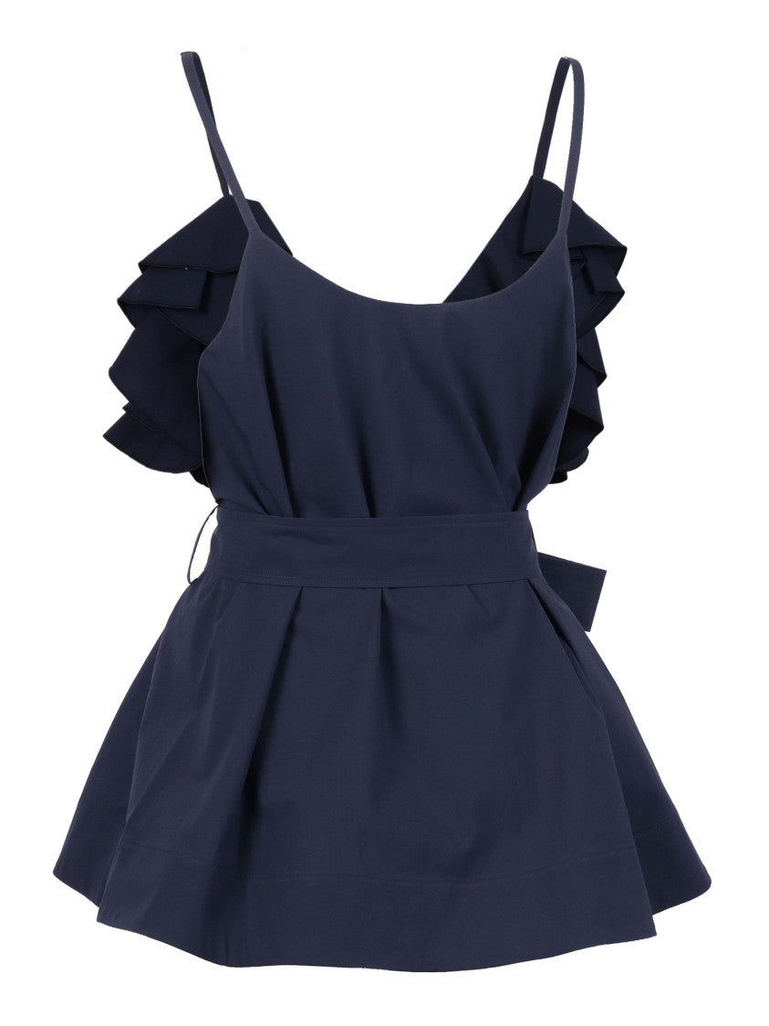 P.A.R.O.S.H. Sleeveless Peplum Layered Blouse