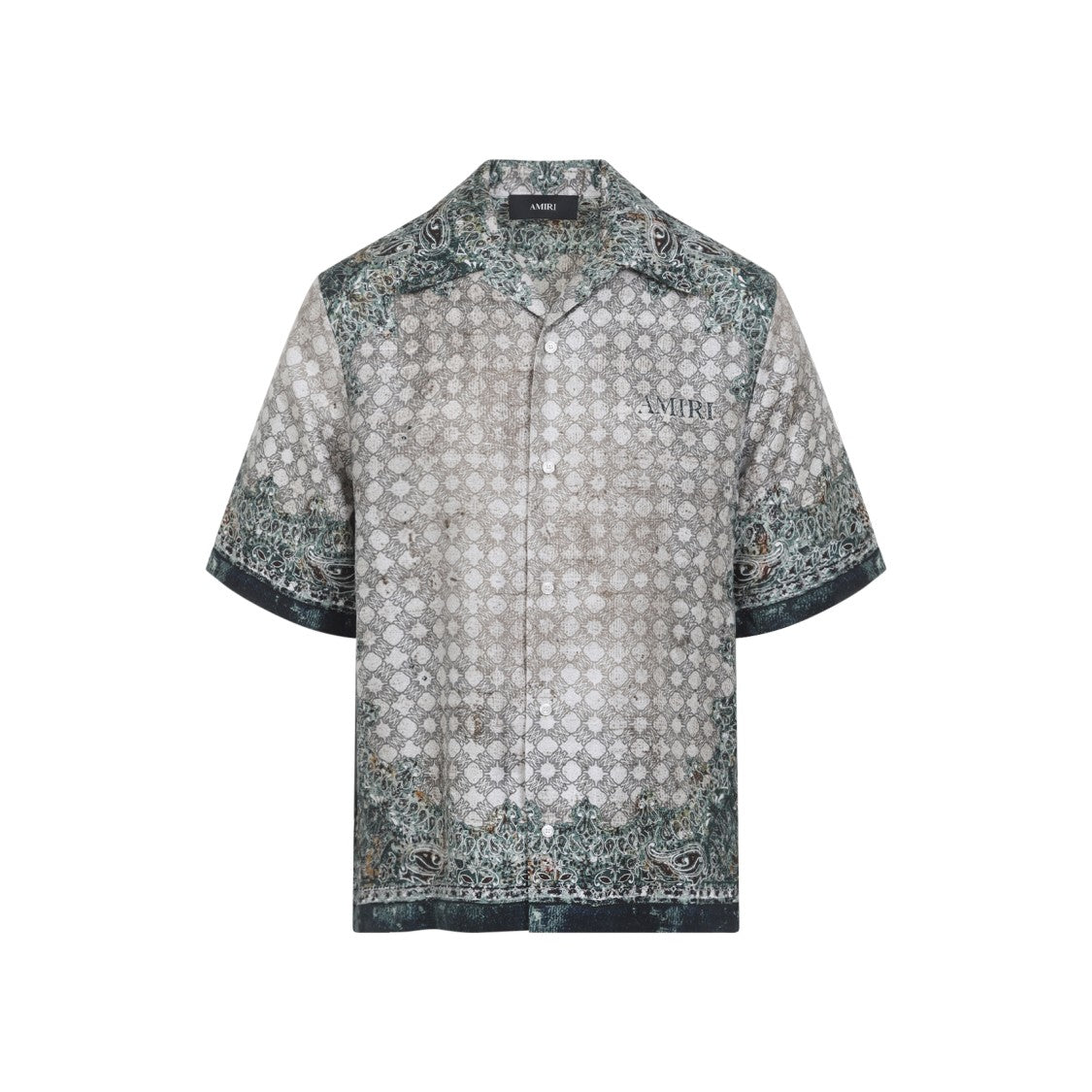 Amiri Silk Shirt With Intricate Paisley And Geometric Pattern