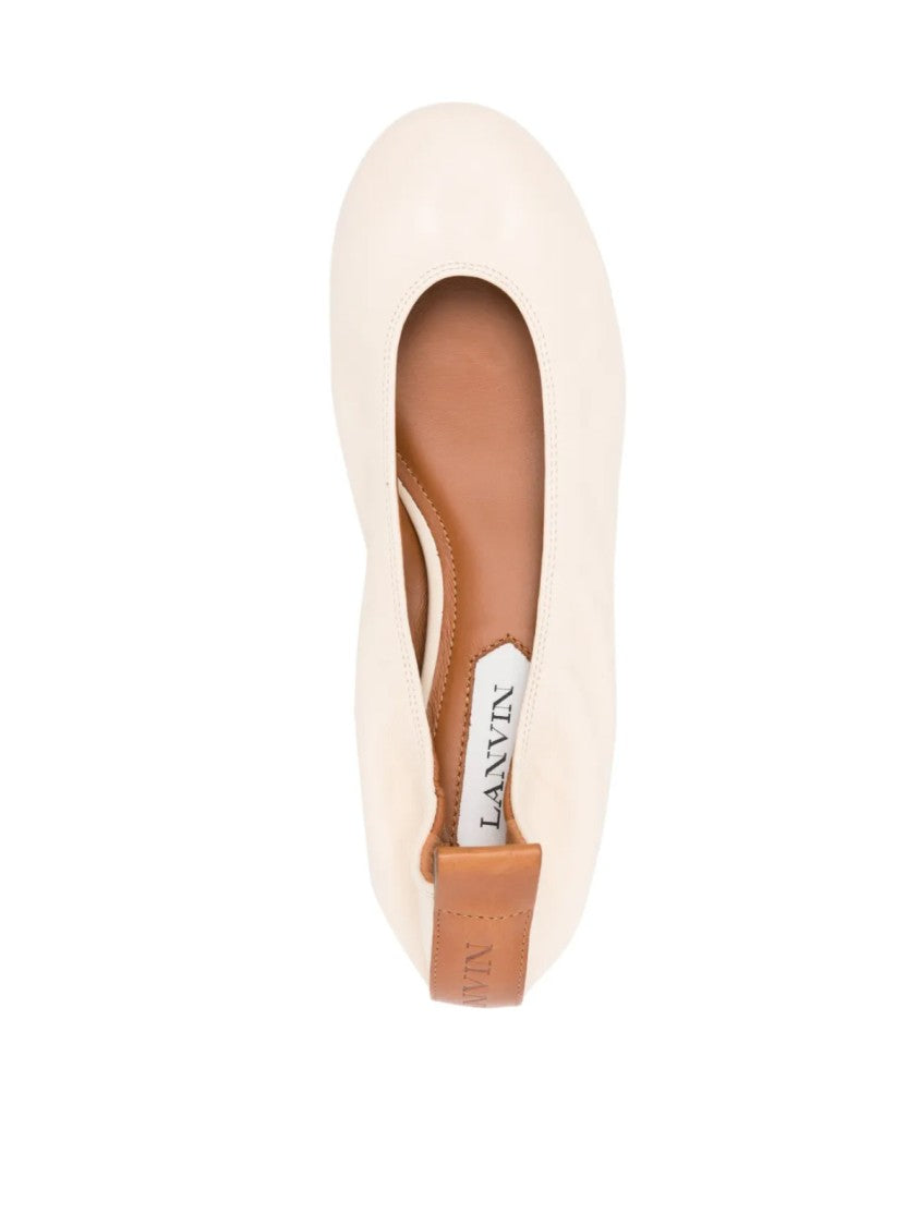 Lanvin The Nappa Leather Logo Ballerina Flat