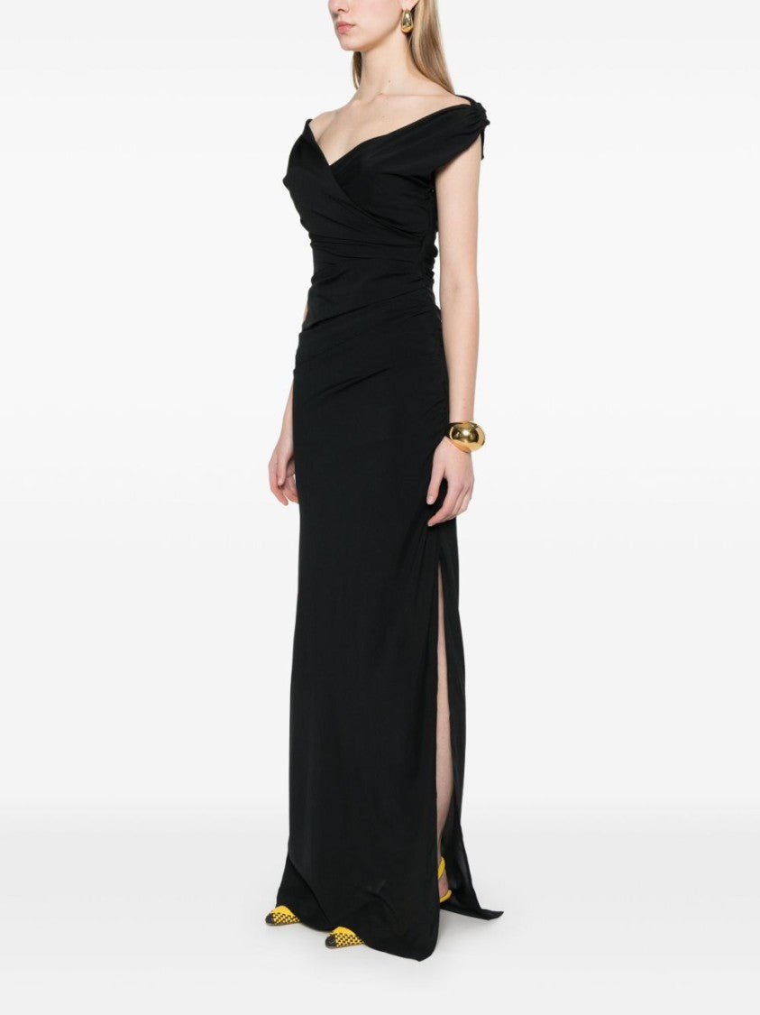 Jacquemus Black Underwire Ruched Sweetheart Neck Dress