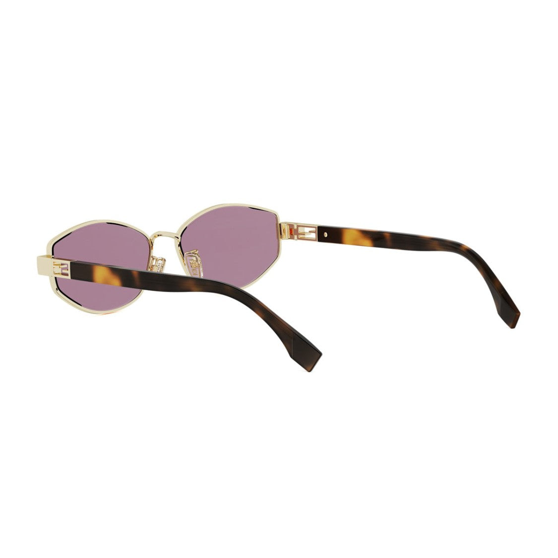 Fendi Gold Tube Fe40216u Geometric Frame Metal Sunglasses