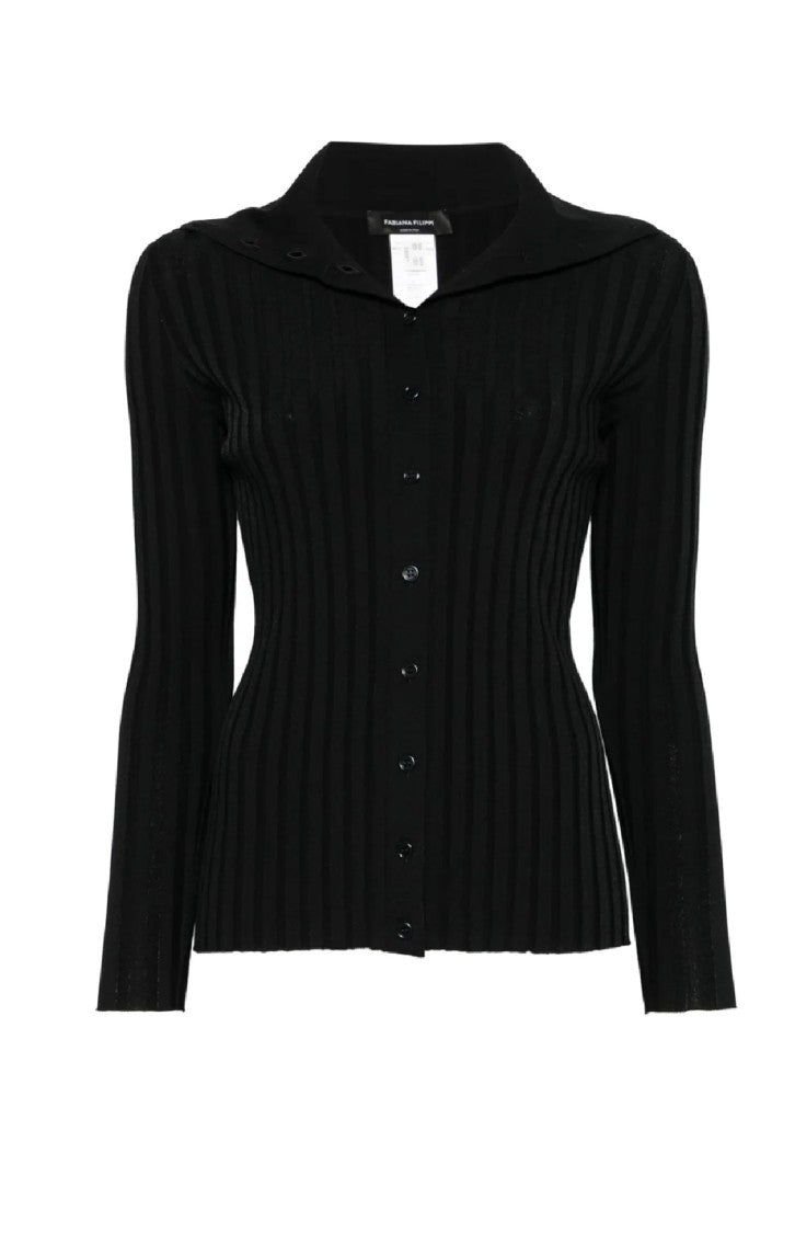 Fabiana Filippi Ribbed Fitted Top With Button-Down Front