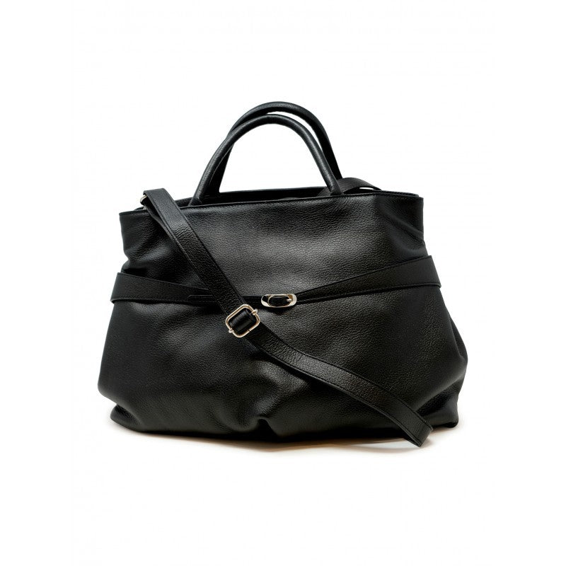 Roberto Del Carlo Virna Black Leather Bag