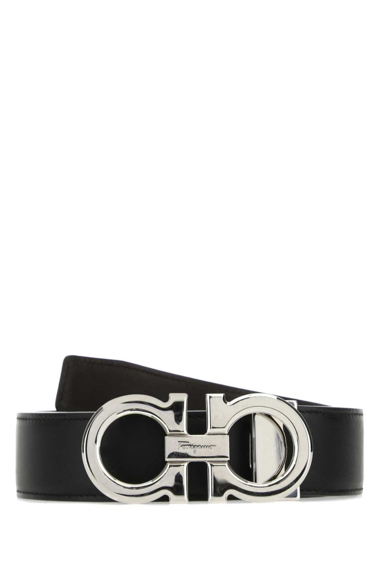 Salvatore Ferragamo Double Buckle Calf Leather Belt