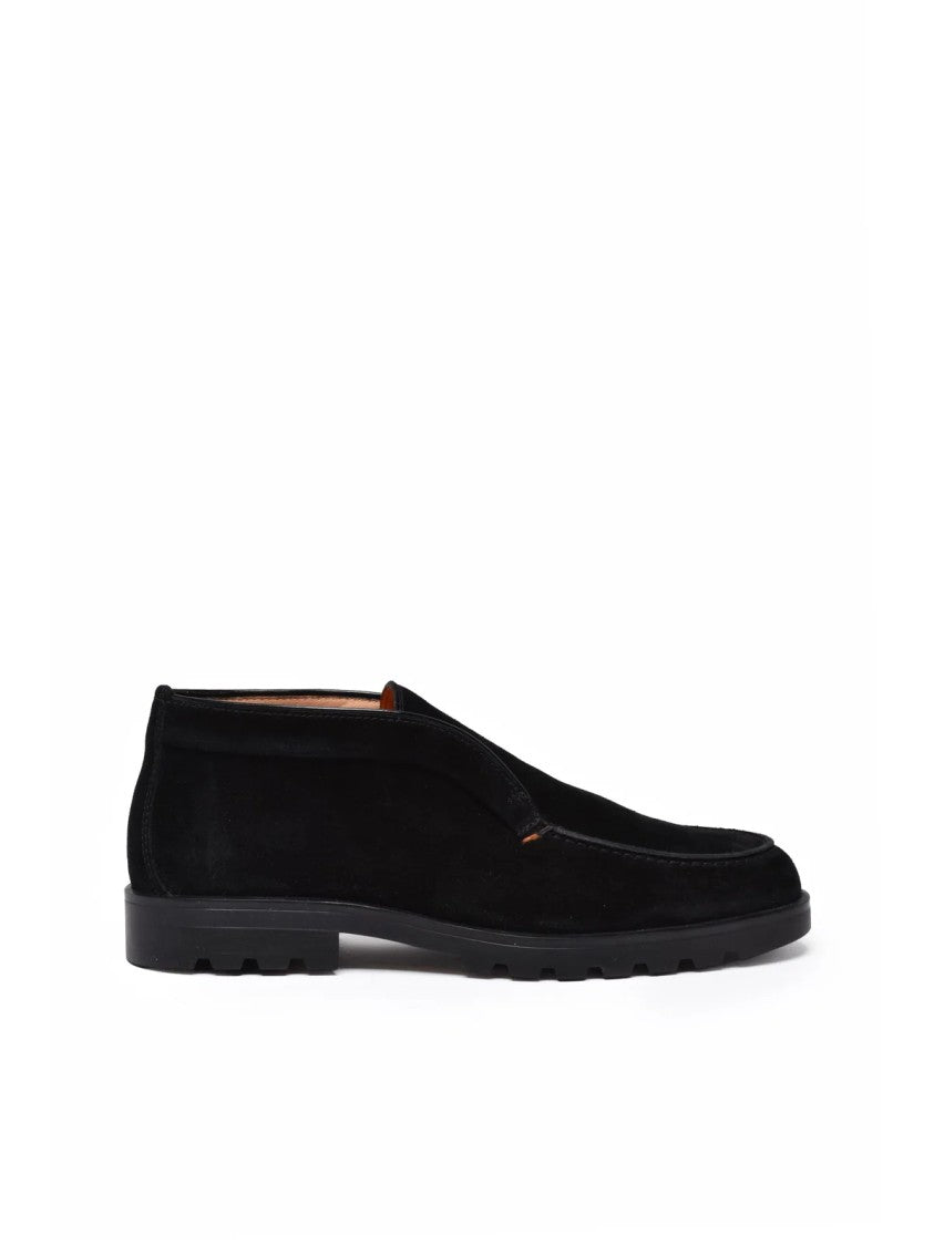 Santoni Chukka Boots With Rounded Toe And Rubber Sole