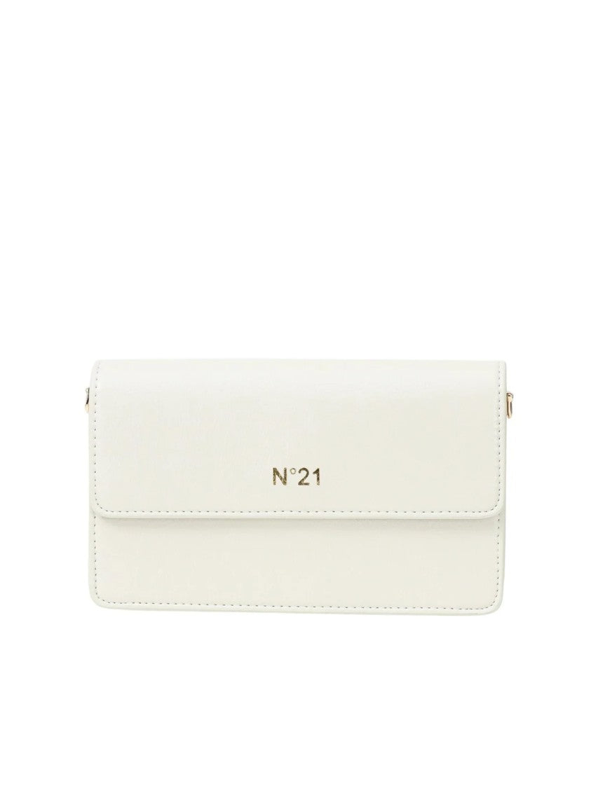 N°21 Rectangular White N°21 Pouch With Magnetic Closure And Logo Detail