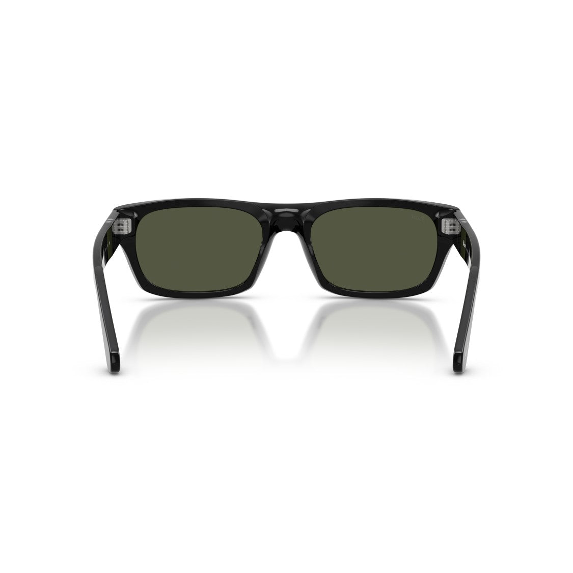 Persol 0Po3398s Rectangular Black Acetate Sunglasses With Silver Arrow Detail