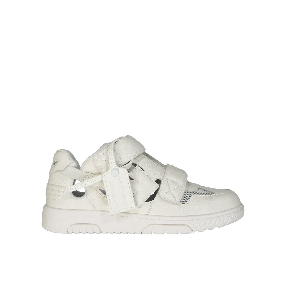 Off-White Leather Sneakers With Velcro Straps