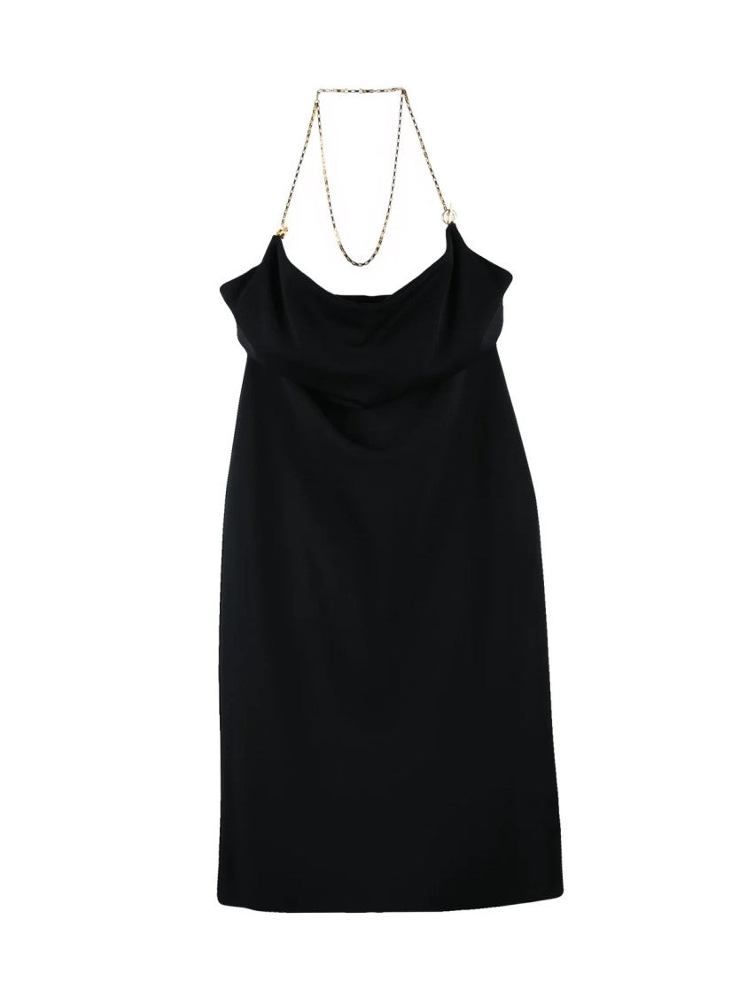 Bottega Veneta Fitted Black Midi Dress