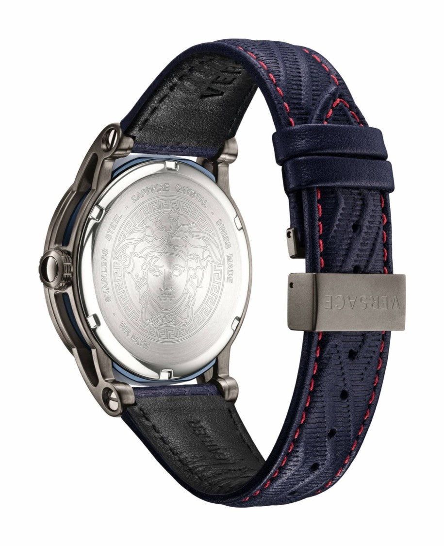 Versace Palazzo Empire Analog Wristwatch With Greek Key Pattern And Medusa Emblem