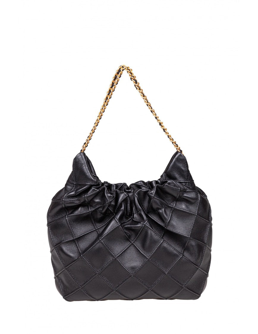Tory Burch Black Fleming Mini Hobo Leather Bag