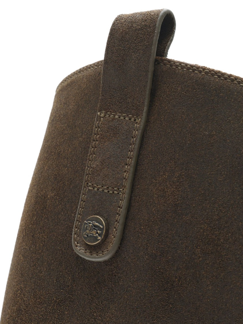 Burberry Loch Green Suede Cavalier Boots