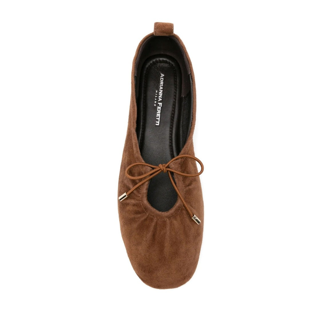Adrianna Feretti Brown Bow Detail Suede Flats