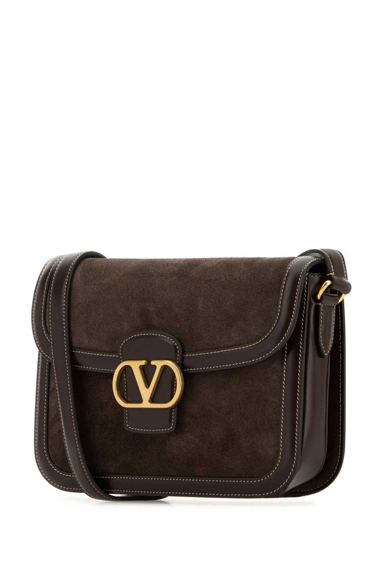 Valentino Garavani Brown Suede And Leather 9To5 Shoulder Bag