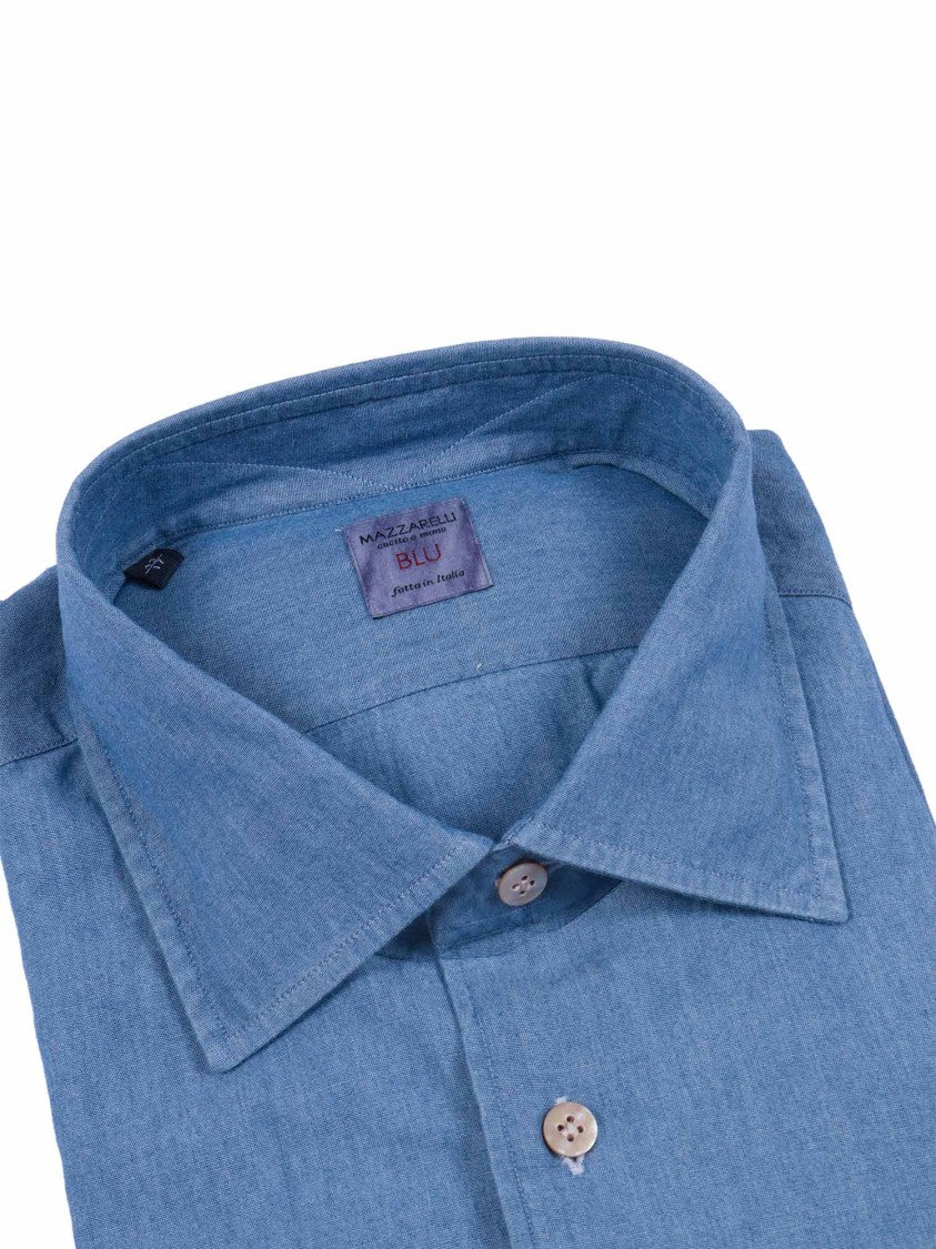 Mazzarelli Camicie Denim Cotton Slim Fit Shirt