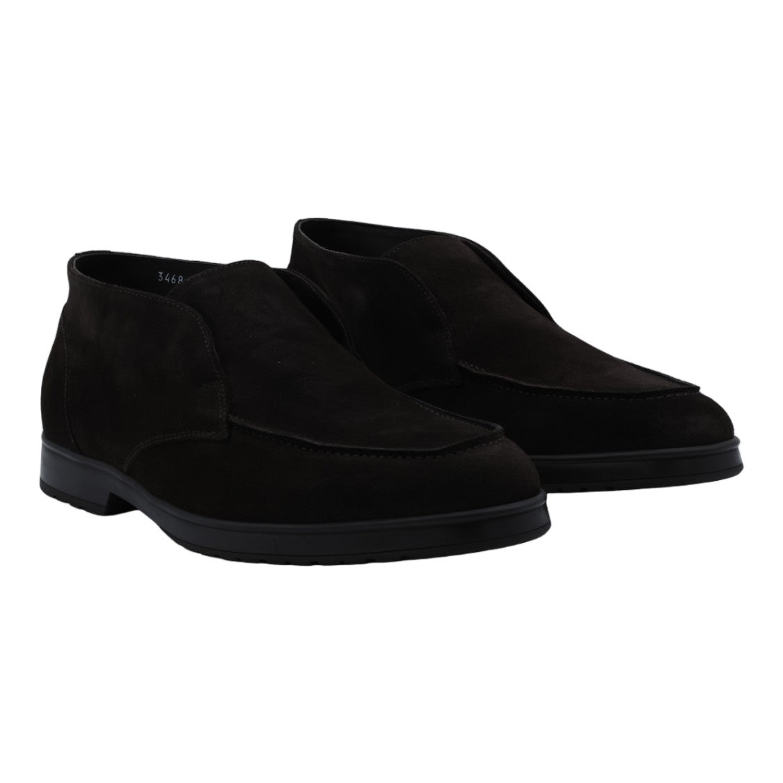 Doucal's Minimalist Black Suede Boots With Rounded Toe