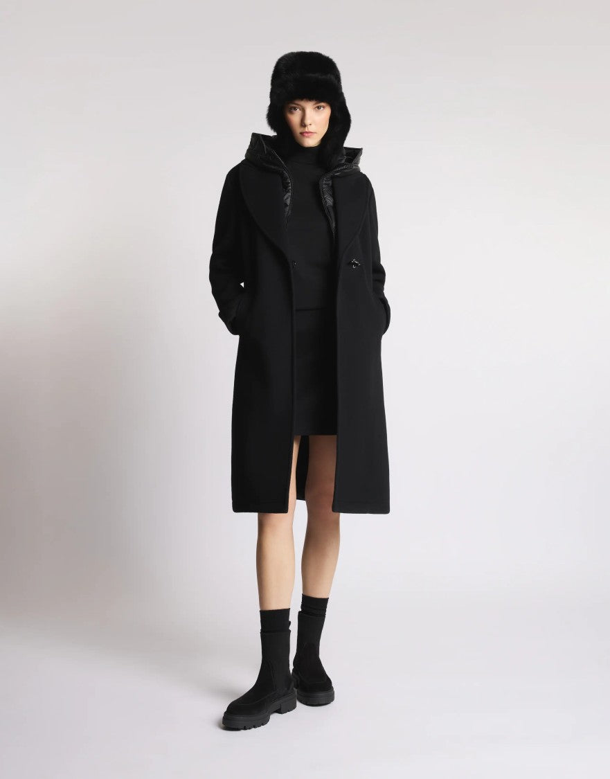Fay Nylon-Blend Front Hook Coat