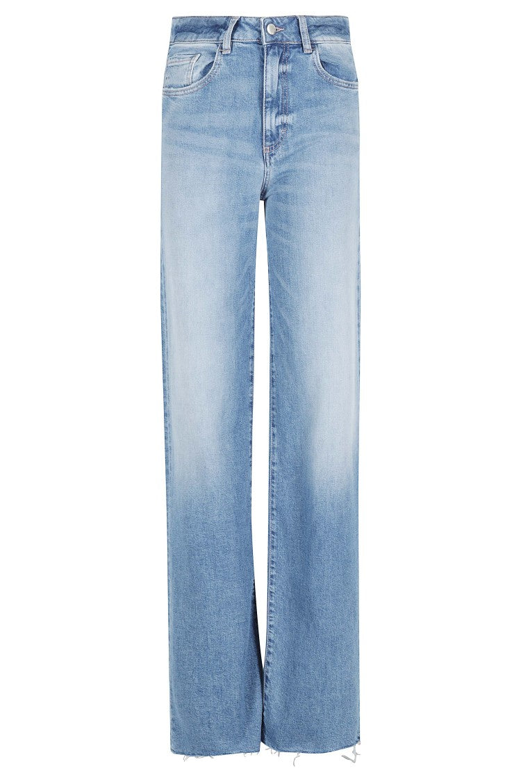 Icon Denim Denim Blue Joia Cotton-Blend Wide-Leg Jeans