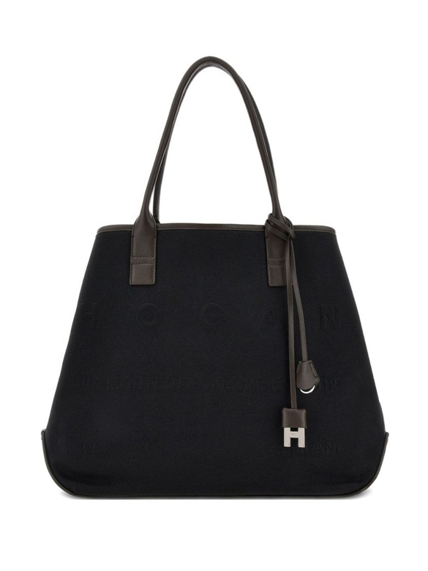 Hogan Structured Hogan Shopper Bag With Calfskin Accents