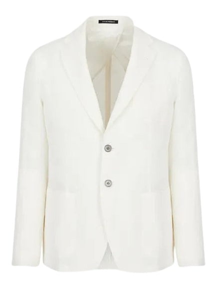 Emporio Armani White Single-Breasted Blazer