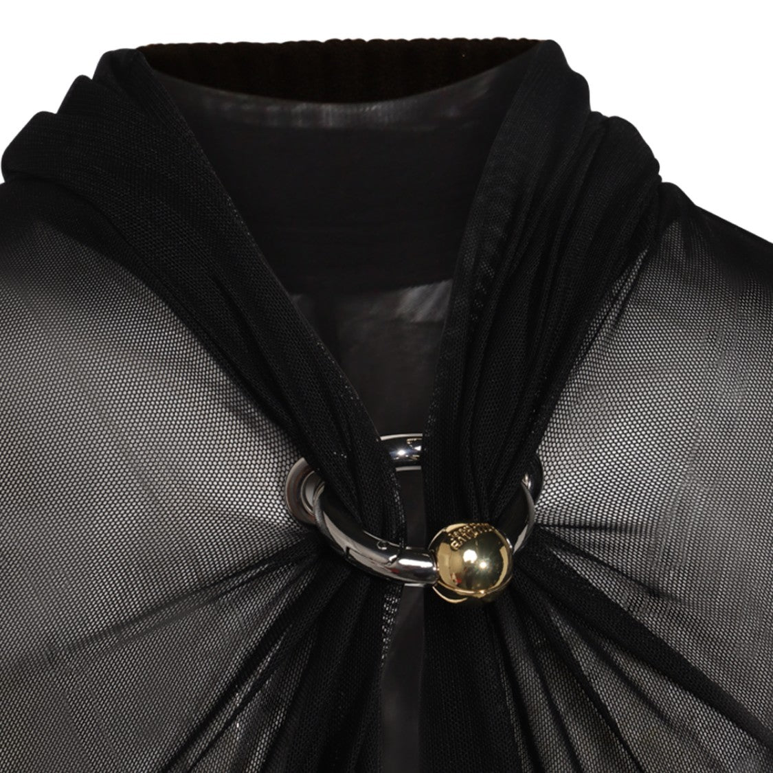 Jean Paul Gaultier Maxi Black Dress With Sheer Mesh