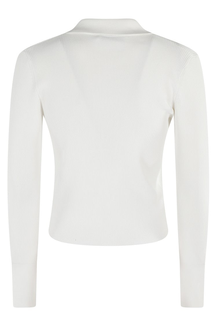 Iro Fitted White Top With Deep V-Neckline