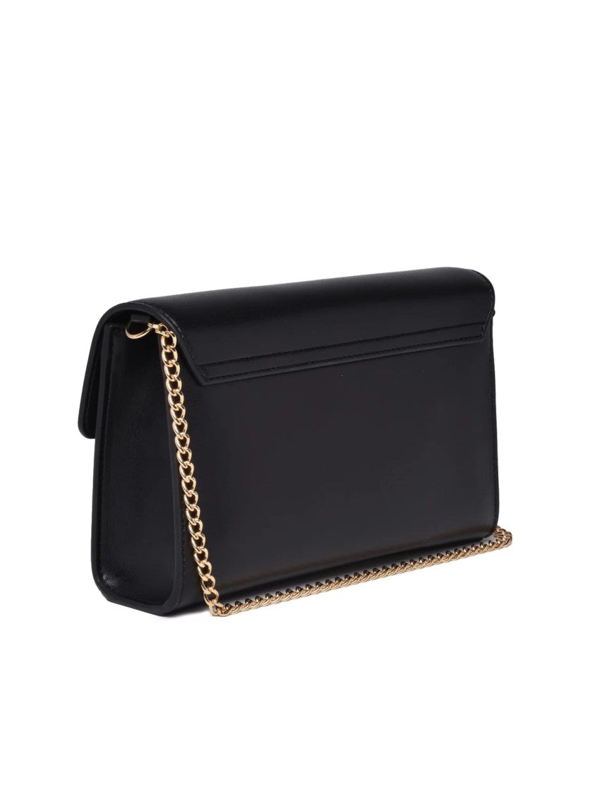 Love Moschino Crossbody Bag With Heart-Shaped Clasp And Gold Chain