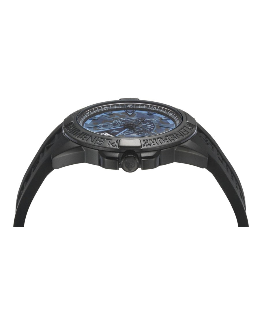 Plein Sport Camo Guilloche Dial Sport Watch With Ip Black Case