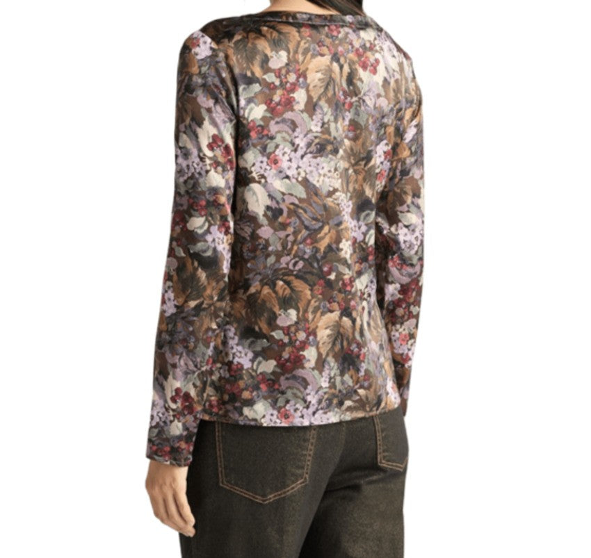 Momonì Fitted Floral Print Shirt With Round Neckline
