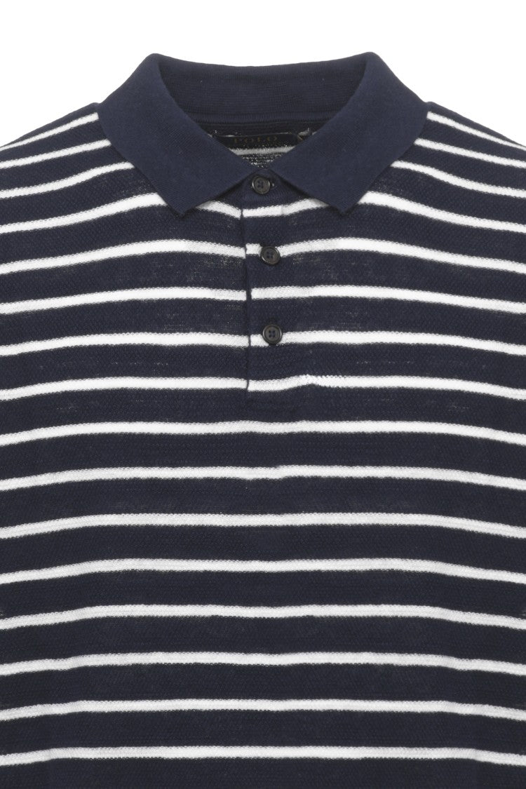 Polo Ralph Lauren Blue Pony Striped Cotton Polo Shirt