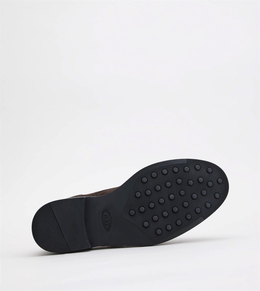 Tod's Lace-Up Wingtip Shoes In Suede