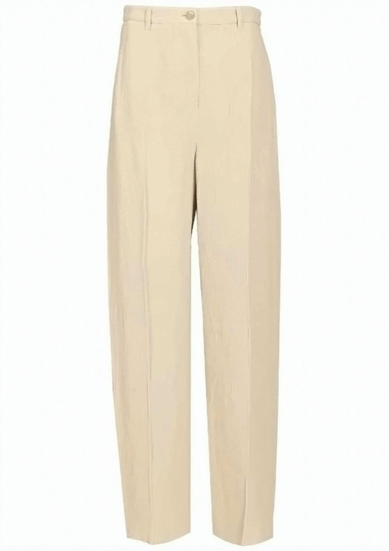 Emporio Armani Tailored Pleated Button Zip Fitted Trousers