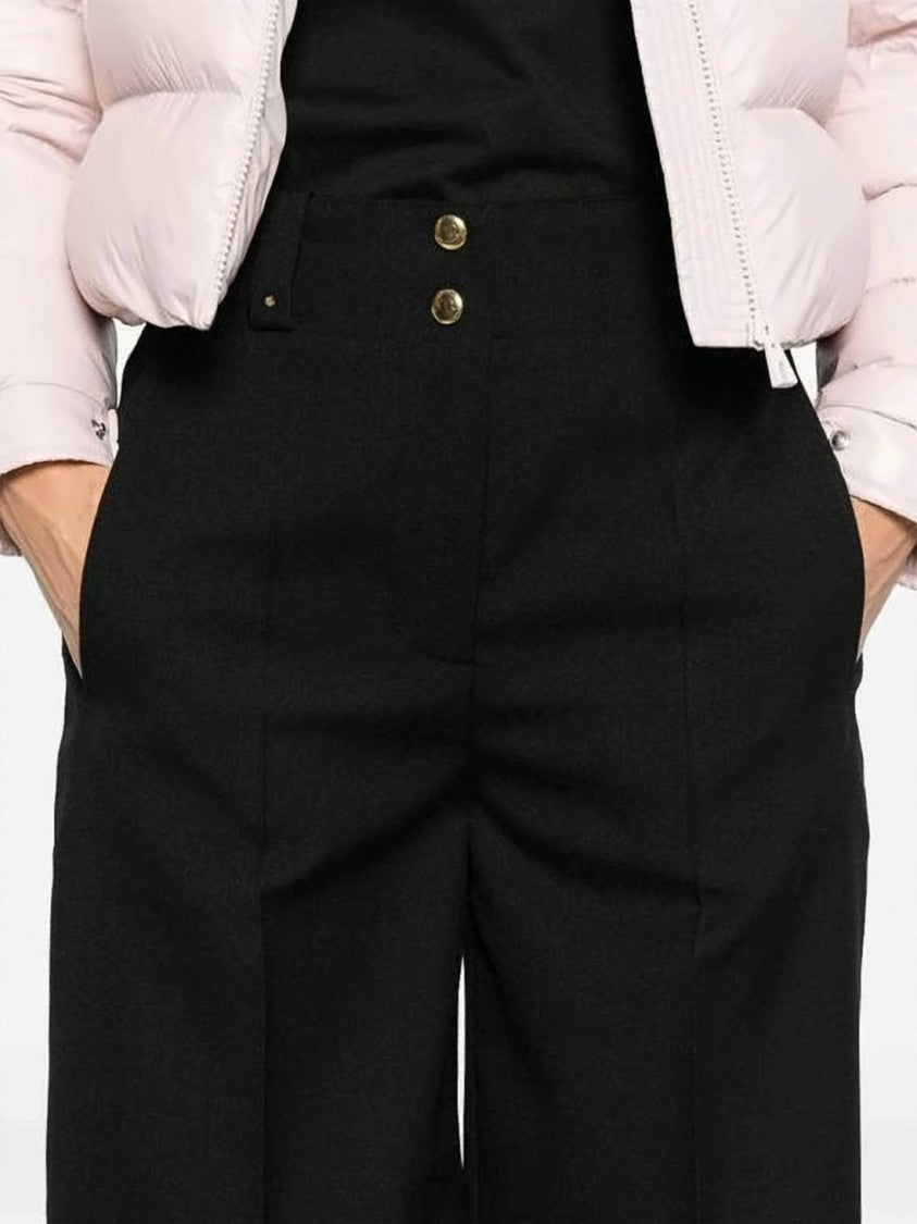 Moncler High-Waist Black Wide-Leg Suit Pants