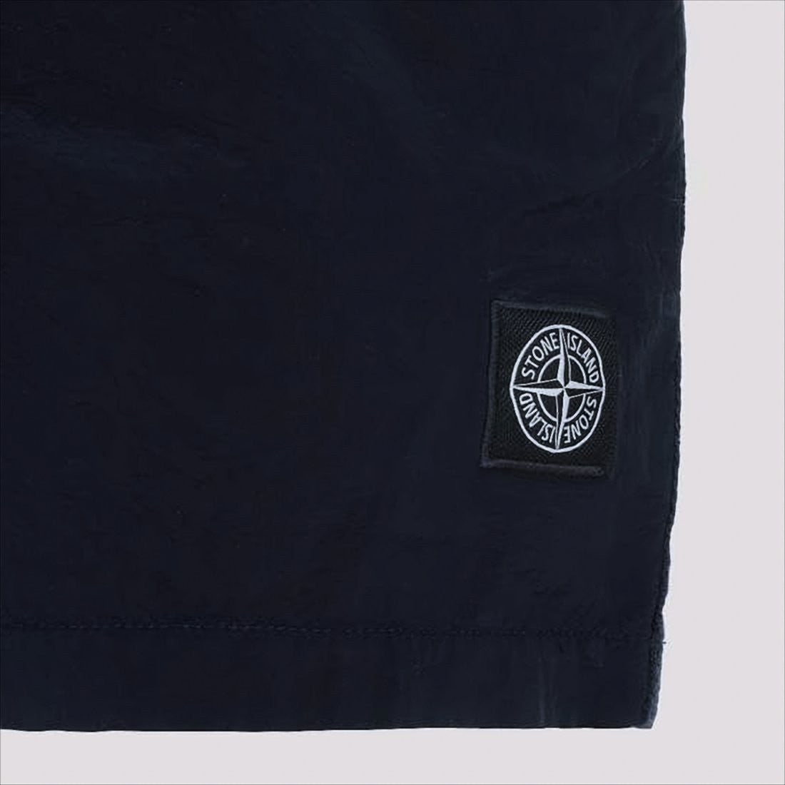 Stone Island Blue Swim Shorts With Button
