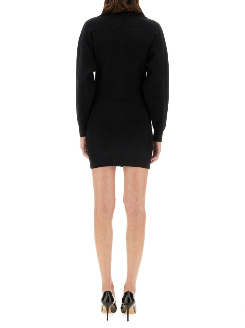 Moschino Ribbed Mini Dress With Button-Down Front