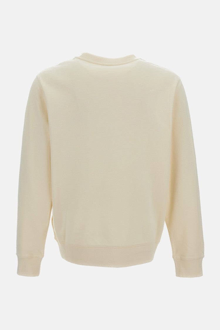 Moncler White Crewneck Sweatshirt With Embroidered Logo