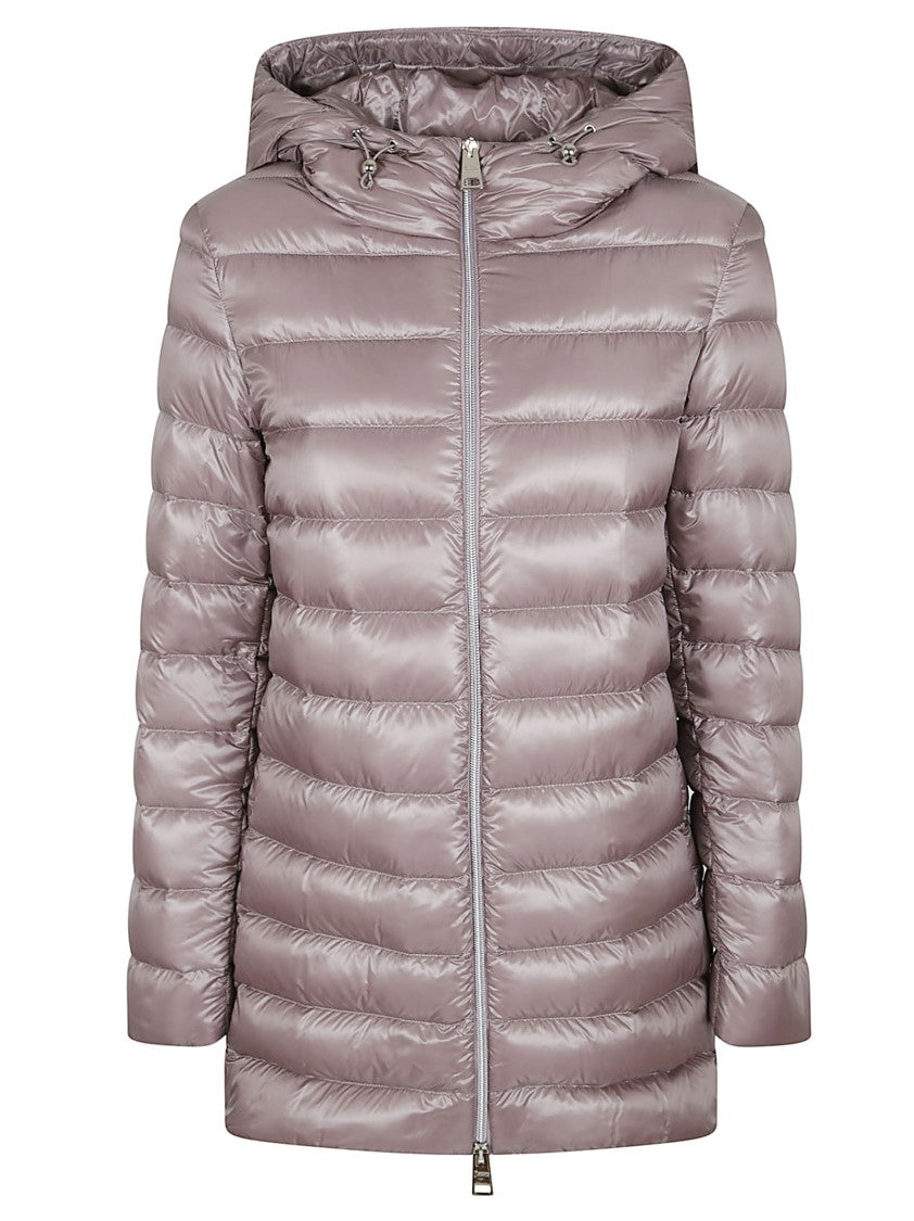 Herno Quilted Silk And Cashmere Jacket With Relaxed Fit And Hood