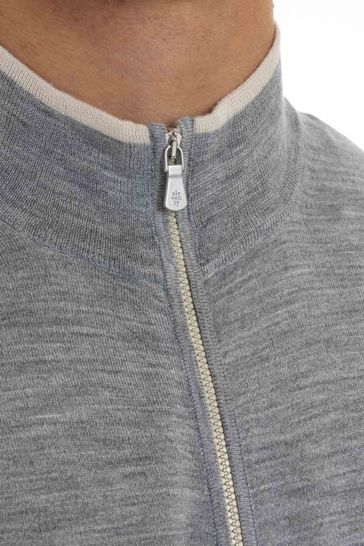 Eleventy Wool-Silk Full-Zip Sweater
