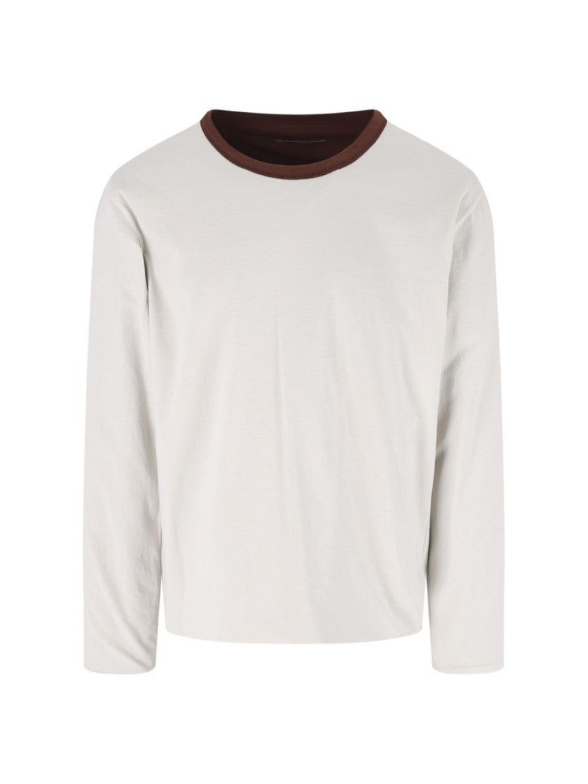 Mm6 By Maison Margiela Brown Cotton Reversible Long-Sleeve T-Shirt