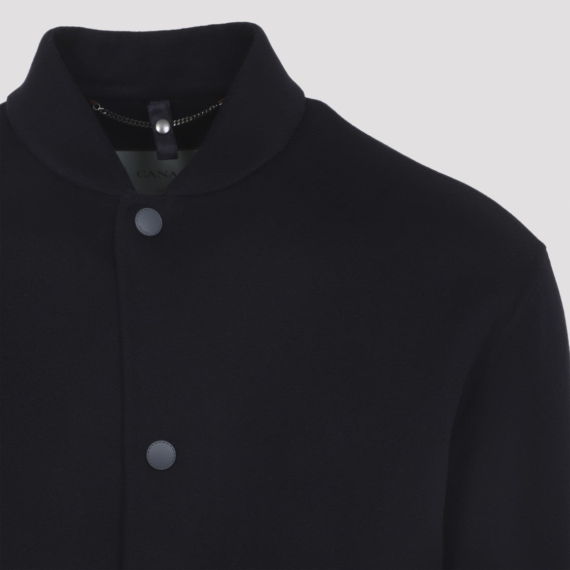 Canali Black Wool-Cashmere Blend Jacket With Minimalist Design