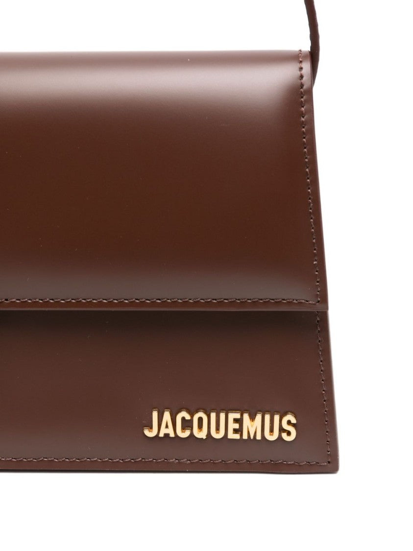 Jacquemus Chocolate Brown Gold Logo Buckle Bag