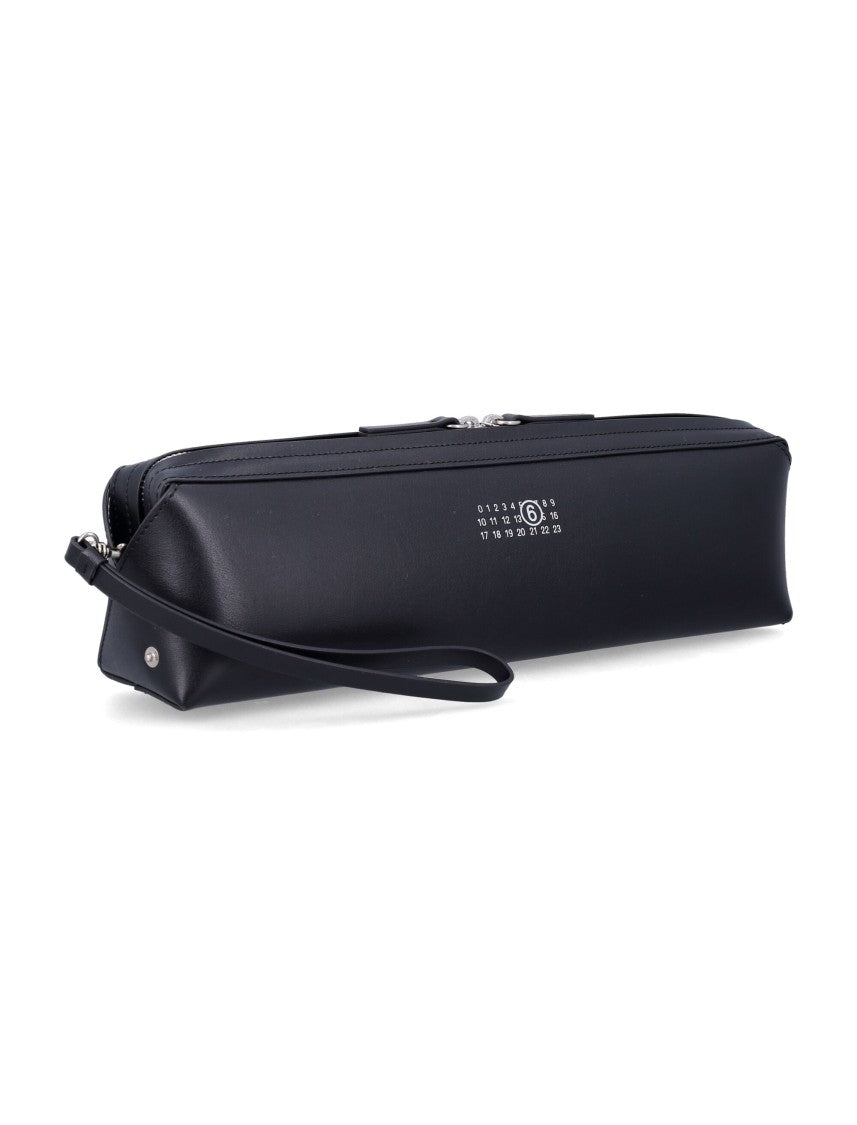 Mm6 By Maison Margiela New Minimalist Black Leather Clutch