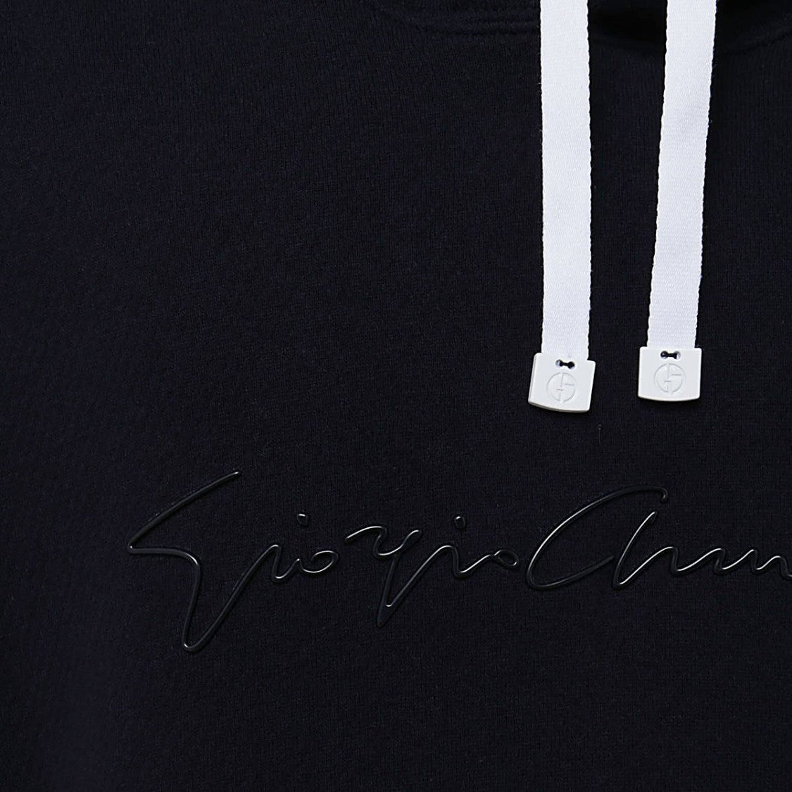Giorgio Armani Relaxed Fit Cotton Hoodie With Subtle Embroidery