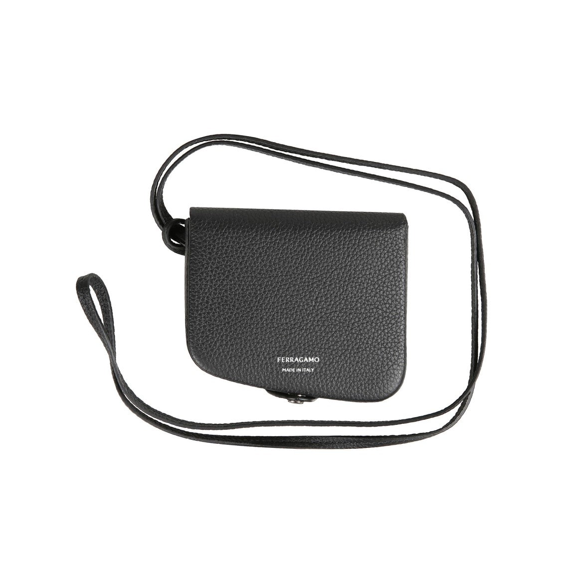 Ferragamo Textured Calf Leather Wallet With Flap Closure